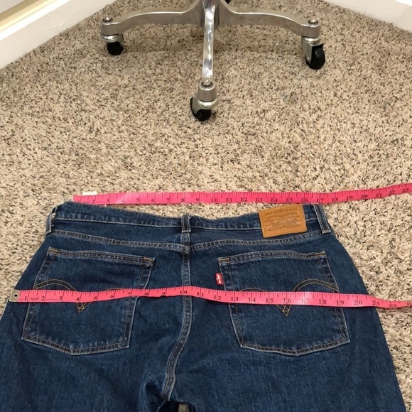 Levi’s Premium Denim Wedgie Straight Crop Leg Jeans Size 32 Dark Blue High Rise - Picture 5 of 11